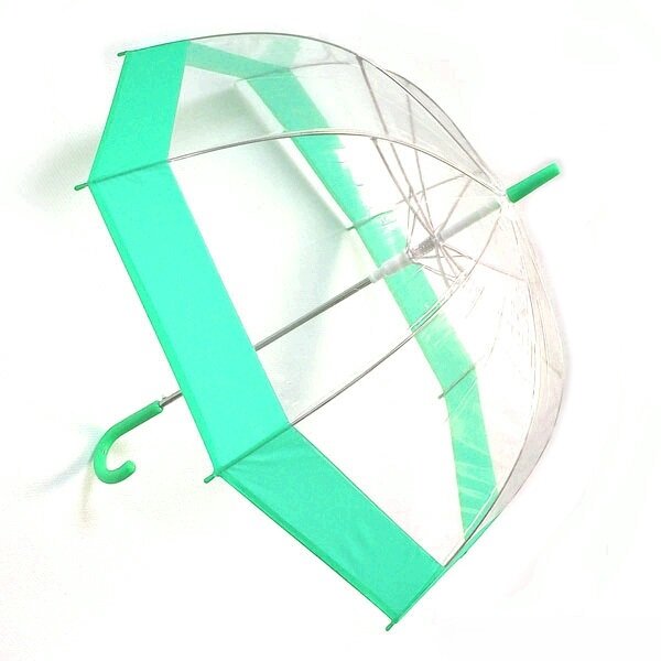 Зонт-трость Эврика механический прозрачный Зеленый