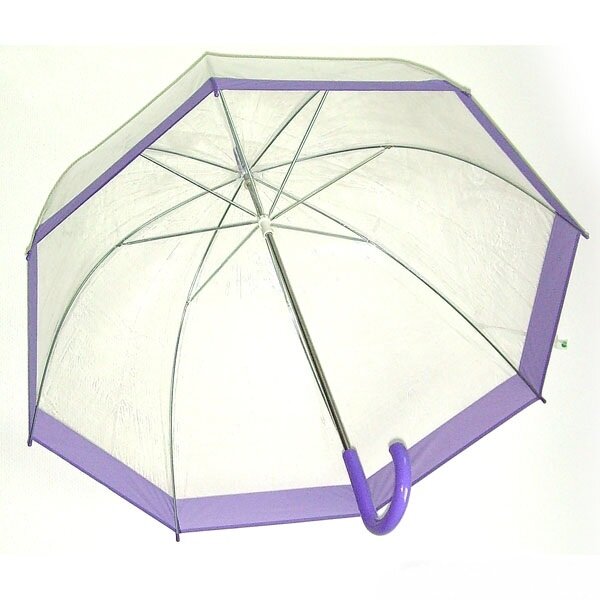 Зонт-трость Эврика механический прозрачный Фиолетовый