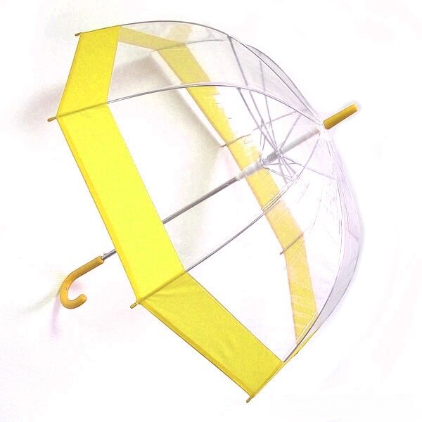 Зонт-трость Эврика механический прозрачный Желтый