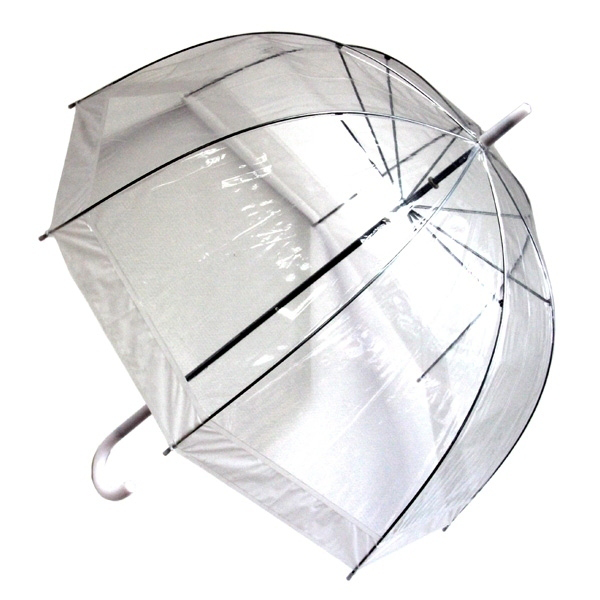 Зонт-трость Эврика механический прозрачный Белый
