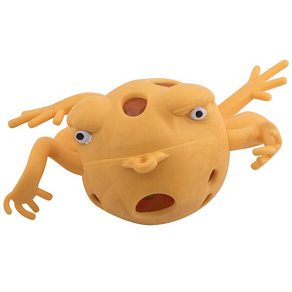 Игрушка мялка - Лягушка желтая - 0