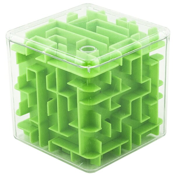 Головоломка лабиринт - Куб зеленый